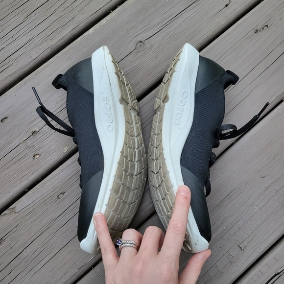 OOFOS OOmg Sport LS Shoe Black White Recovery Lace-up Sneakers Woman's 10 - Picture 4 of 9
